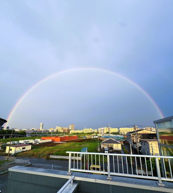 健育から見た虹です。